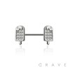 ICE CREAM END 316L SURGICAL STEEL NIPPLE BAR